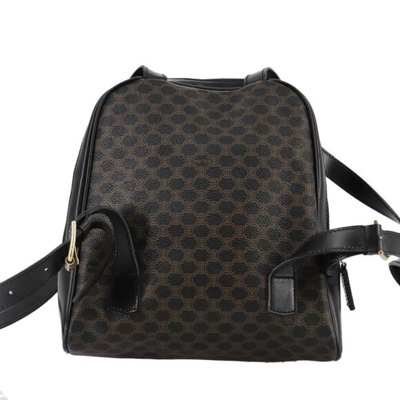 CELINE Macadam Canvas Backpack Pvc Leather Black Silver - Picture 2 of 16